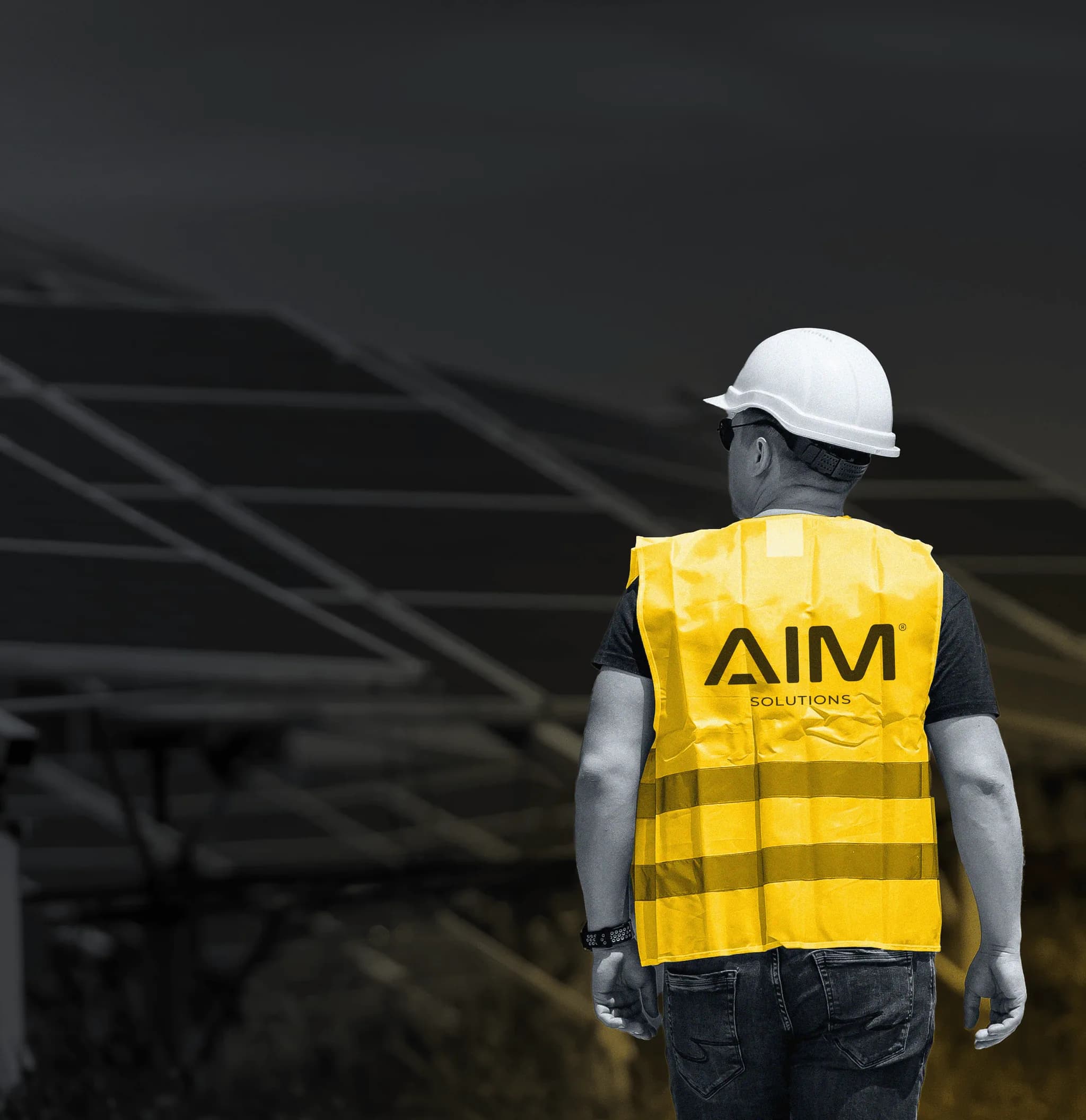 AIM Solutions site management team supervising renewable energy infrastructure
